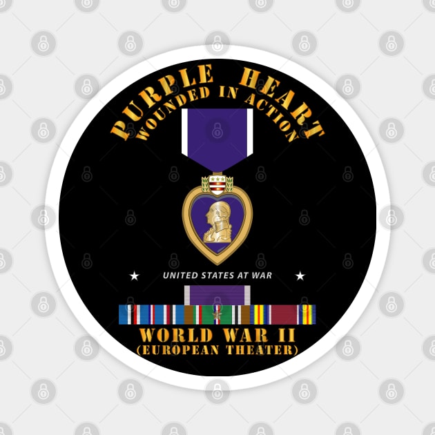 Purple Heart - WIA w WWII SVC w Purple Heart - Europe Magnet by twix123844